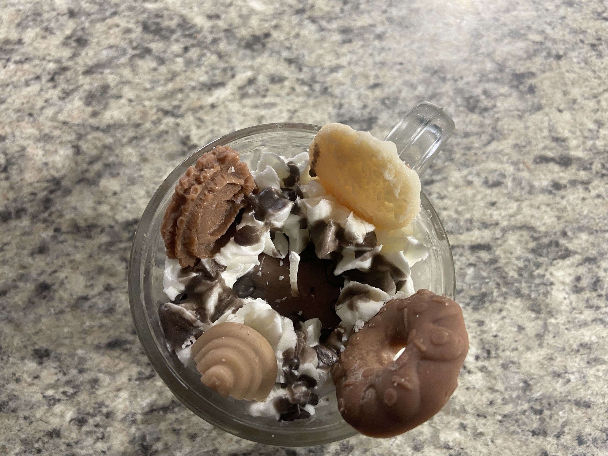 chocolate cream latte - glass mug chocolate cream latte - glass mug