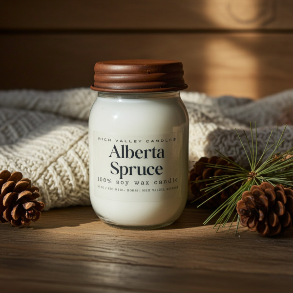 alberta spruce candle